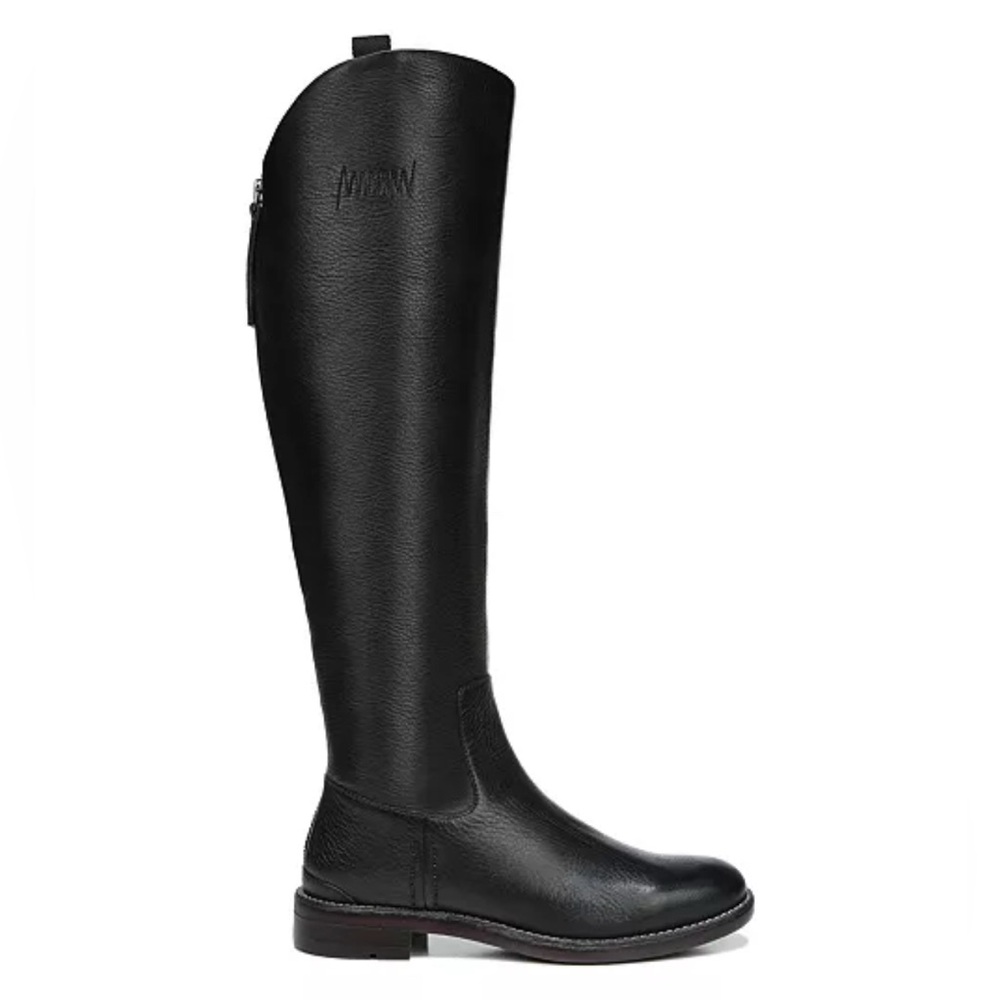 FRANCO SARTO Meyer Black Pebbled Leather Tall Riding Boots size 9.5 Wide Calf
